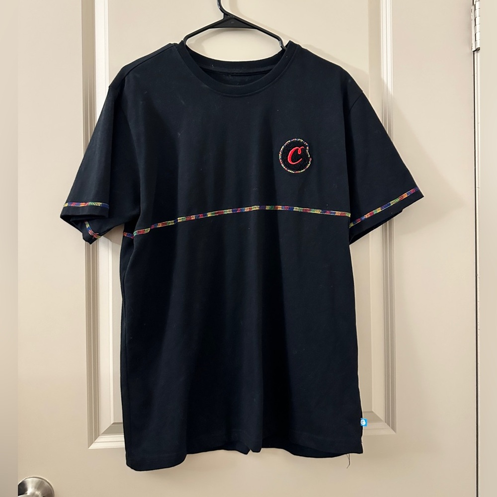Classic Black Tee with Embroidered Logo